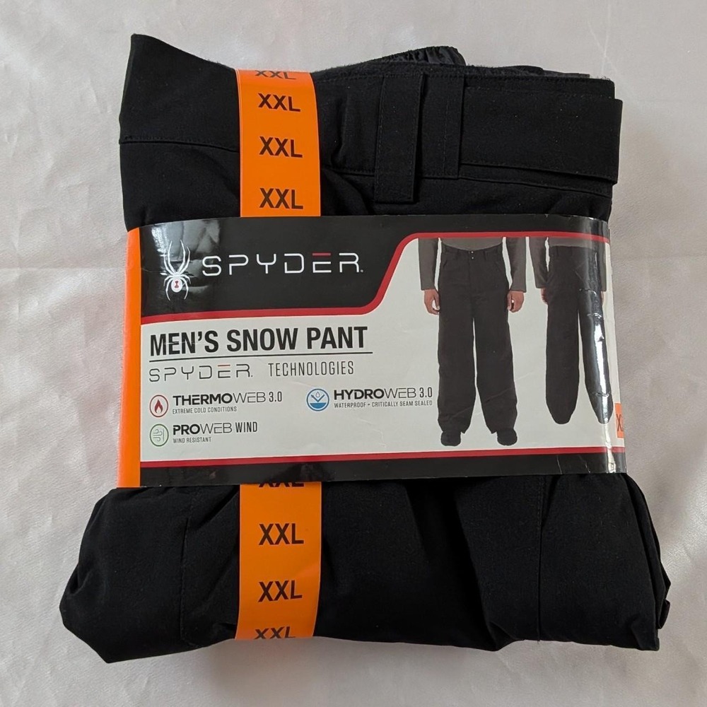 New Spyder Men's Snow Pants Activewear Performance Black XXL